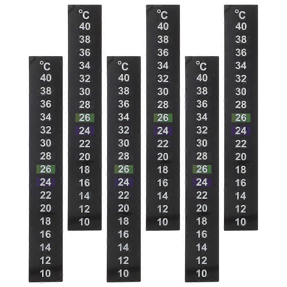 Temperature Indicator Labels Aquarium Black Pet for Monitoring 6Pcs Fish Tank