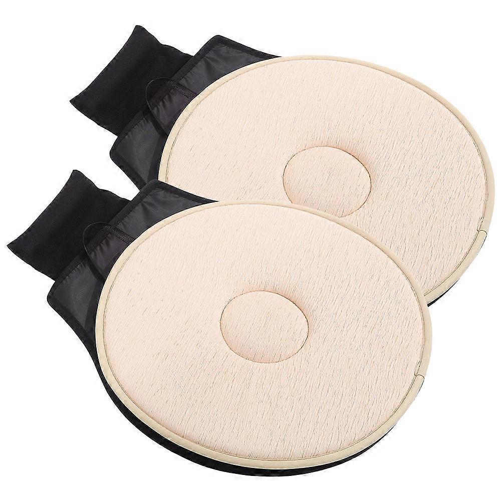 Car Cushion Multi-Functional 360° Rotation Nonslip Bottom Comfortable Seating Beige 52.00X38.00X3.00CM 2Pcs