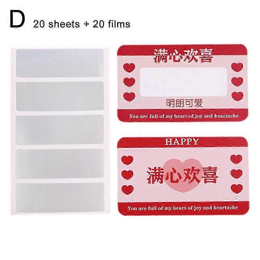 20pcs Wish Come True Scratch Card, DIY Cards 25-26