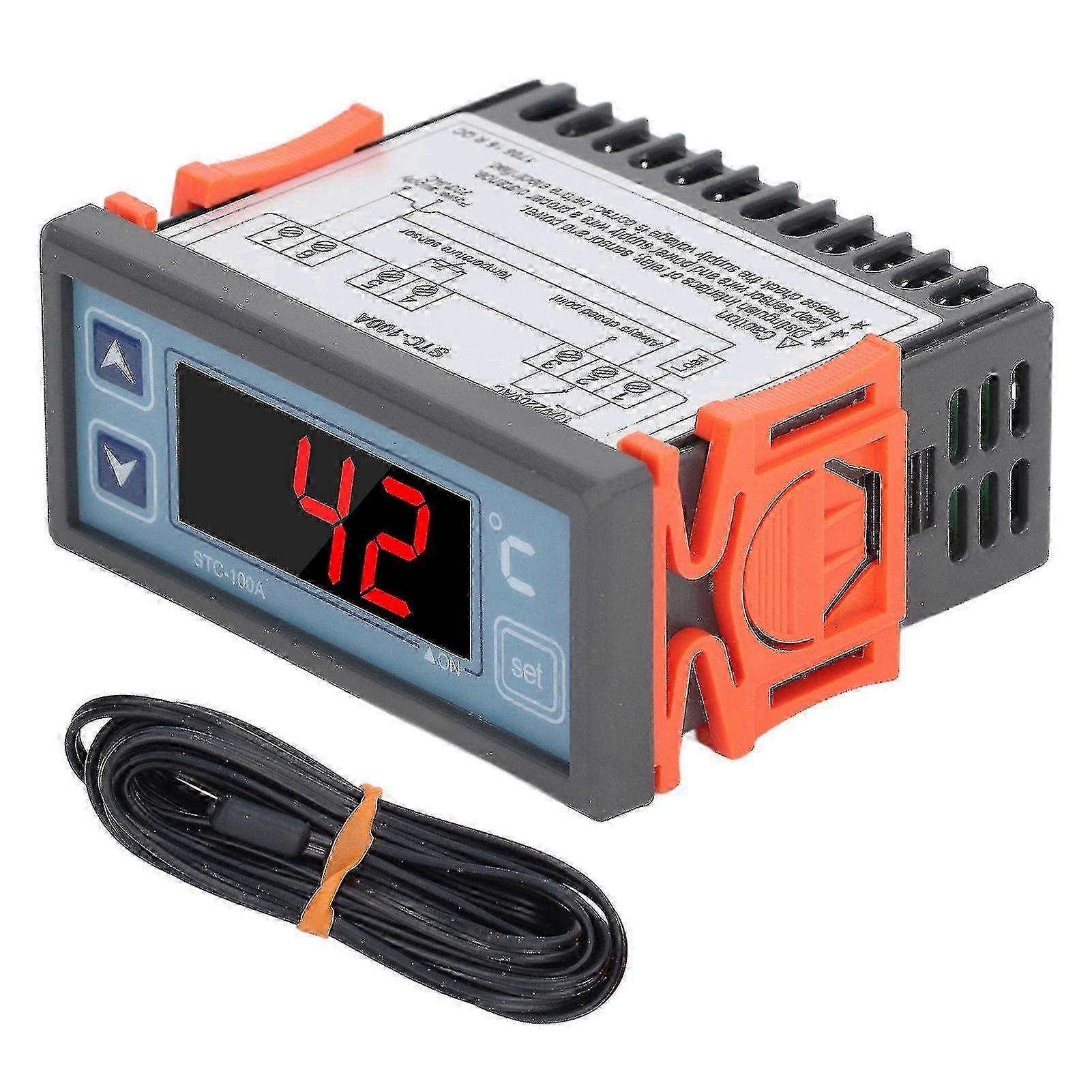 Digital Display Temperature Controller PC Flame Retardant Intelligent Thermostat with High Accuracy Sensor 220VAC z