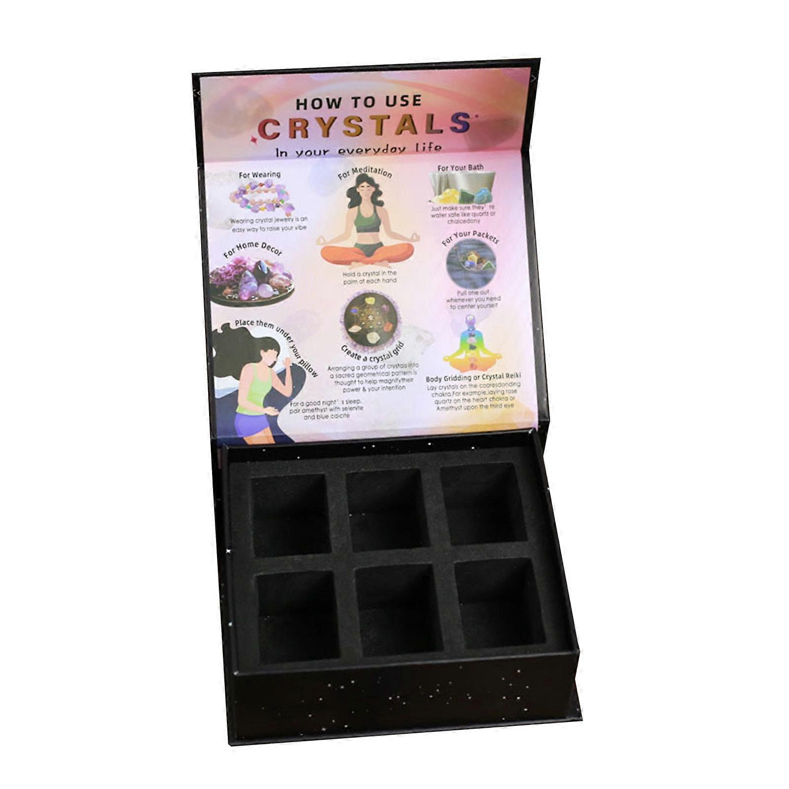 Wooden Box with Removable Partitions Household Storage Container for Crystal Jewelry Display Organiser Case Multicolor