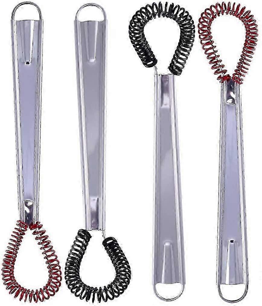 4 قطع الفولاذ المقاوم للصدأ البيض مضرب سيليكون الربيع خفقت اليد عقد صلصة التقليب