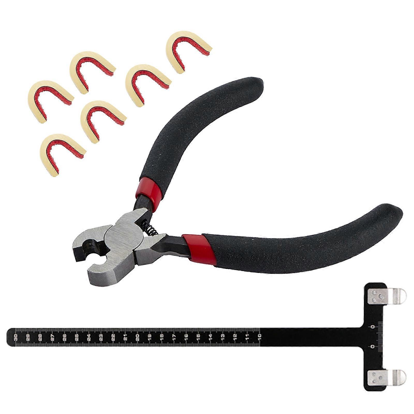 Bows String Nocking Point Set T Square Ruler with Plier Nocking Point Buckles for Recurve Bows Bowstring Accessories Multicolor