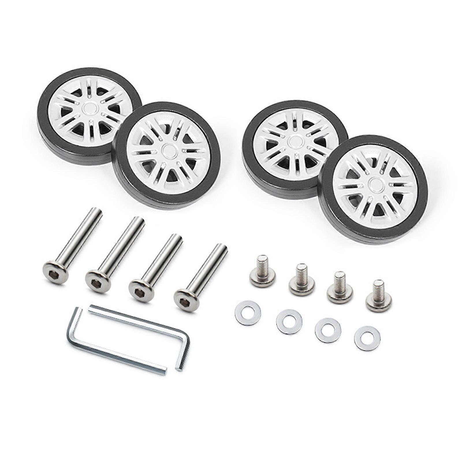 4PCS Practical Suitcase Replacement Wheels High Strength Plastic Quiet Spinner Rollers Universal Fit for Luggage Multicolor