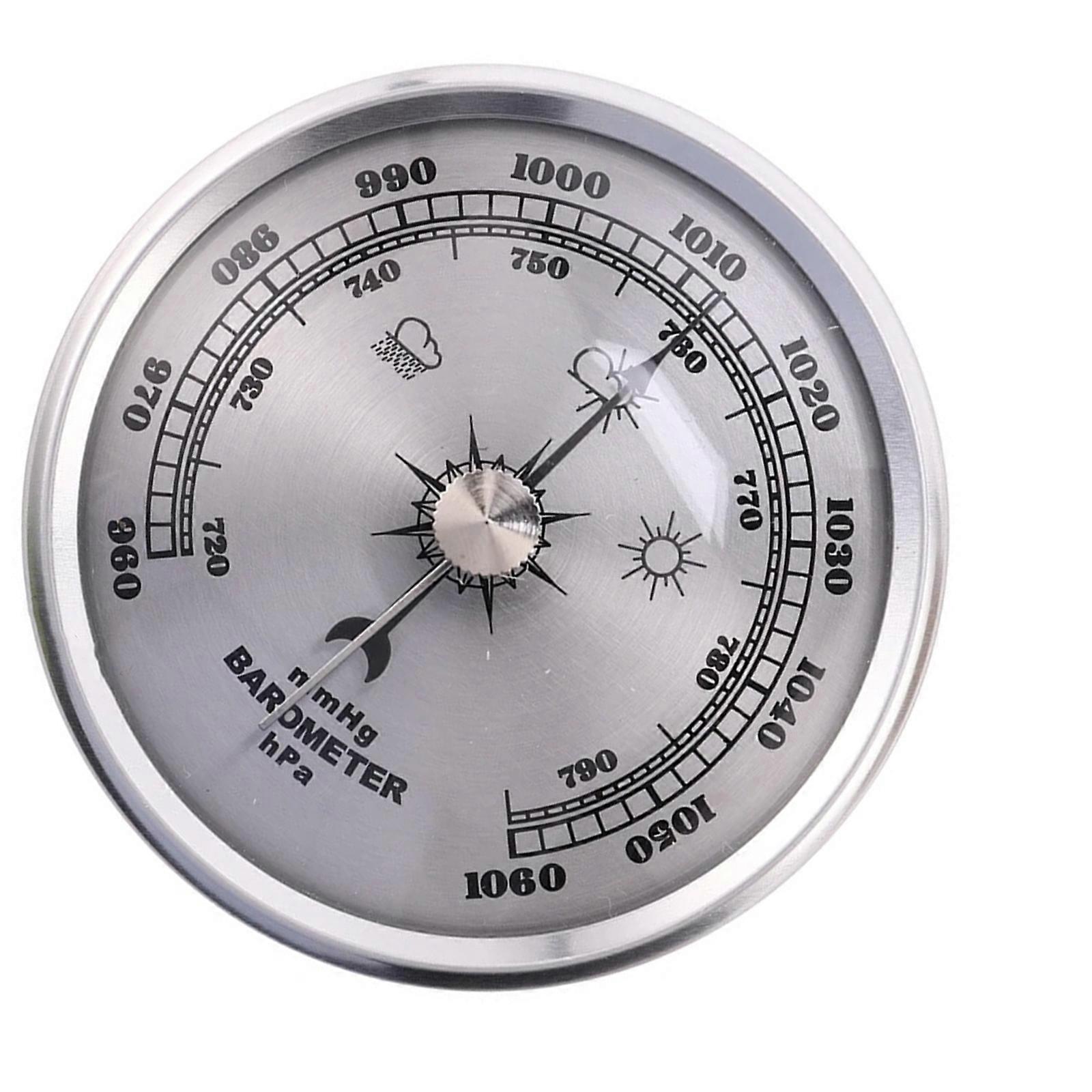 Mechanical Barometer Analog Pressure Reader Marking Weather Track Tool for Outdoor Adventurers  silver