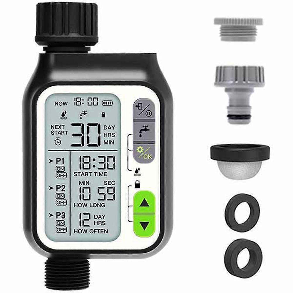 Automatic IRRIG System Garden Water Timer with Rain Sensor 3 Timing Programs Waterproof Irrigation Controller EU Type