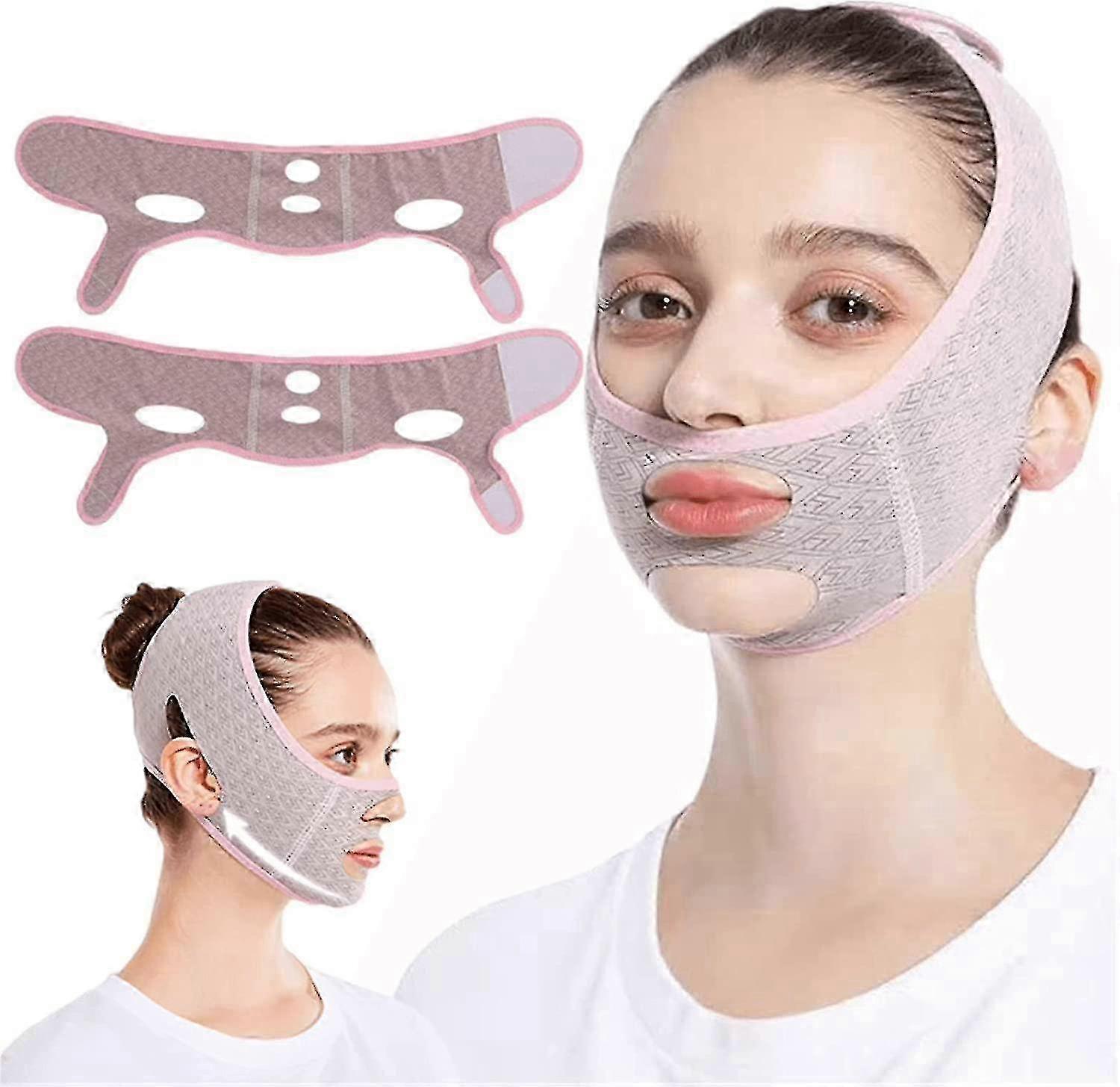 Beauty Face Sculpting Sleep Mask, Reusable V Line Shaping Masks, V Line Lifting Mask Facial Slimming Strap - Double Chin Reducer