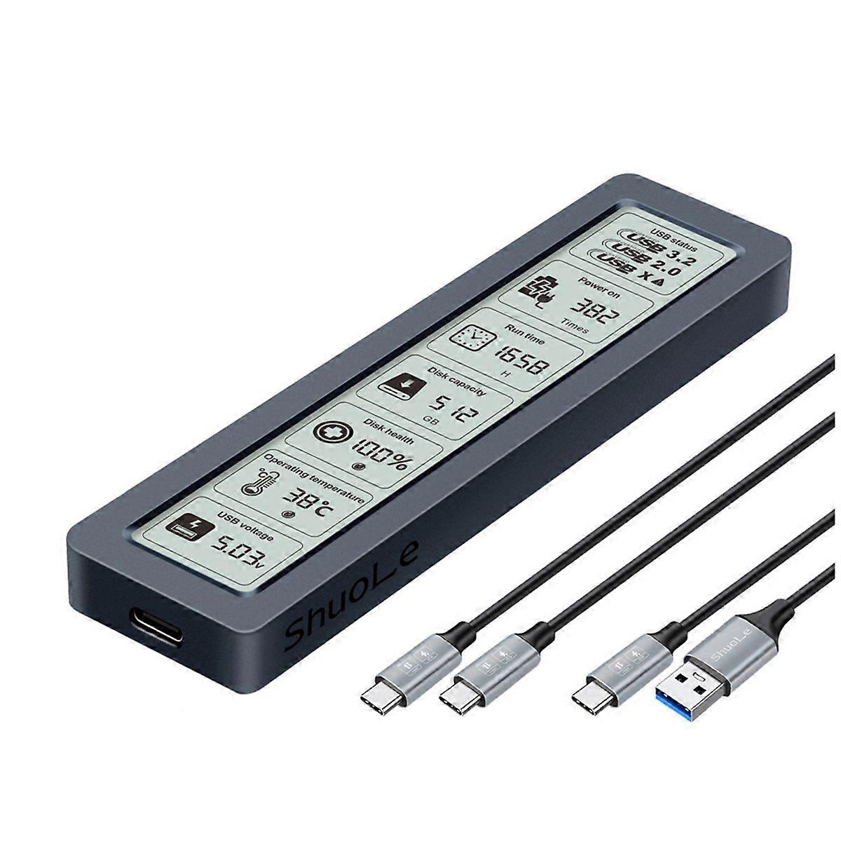 M.2 NVMe SSD Case USB3.2 Gen2 Type C 10Gbps PCIe SSD Case M.2 NVME SSD Enclosure SSD Case with Disp