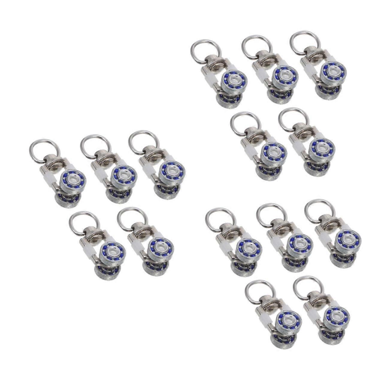 15pcs Metal Curtain Track Rollers Smooth Sliding Pulleys for Shower Curtains and Drapes