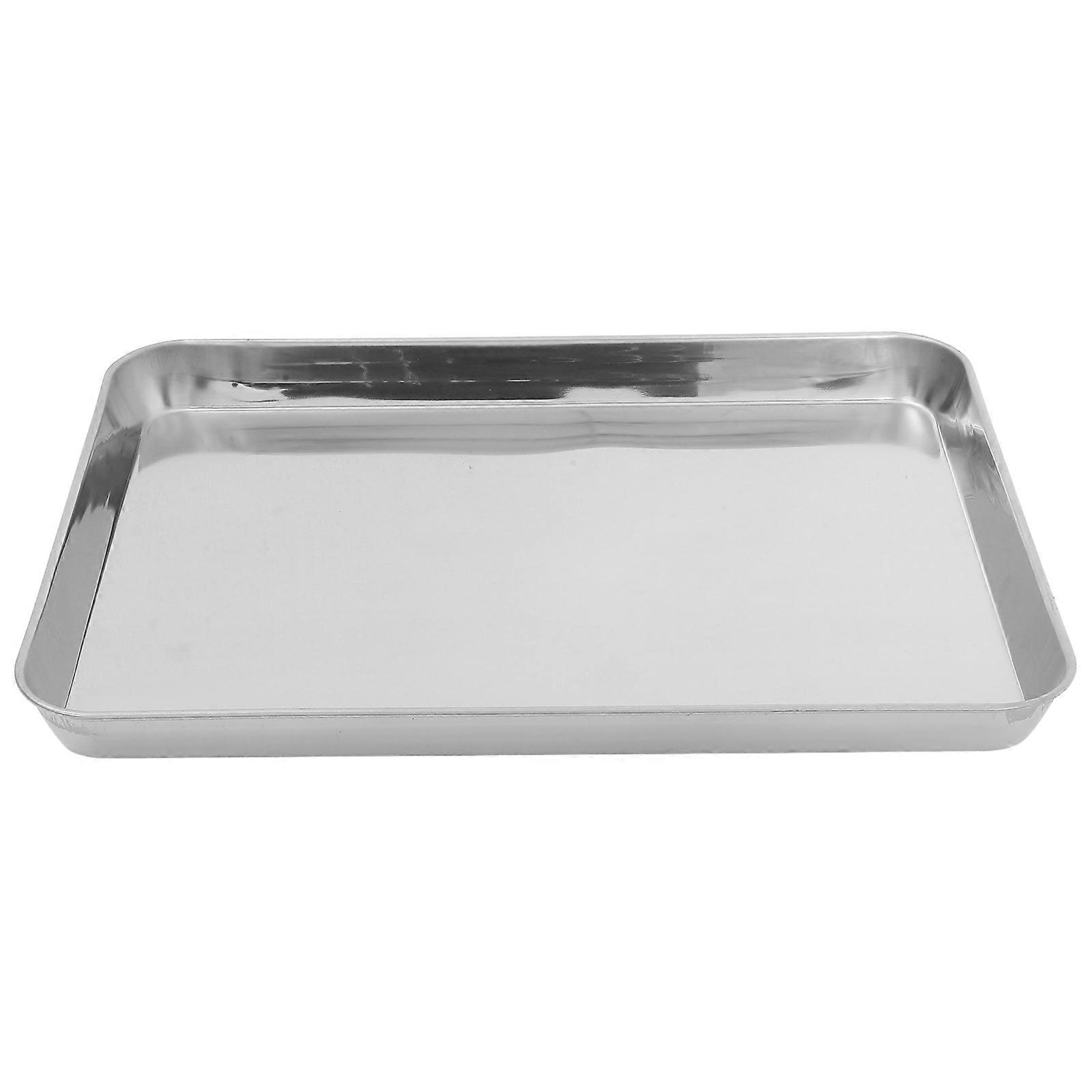 Stainless Steel Steam Plate for Catering Use Silver Rectangular Flat Tray