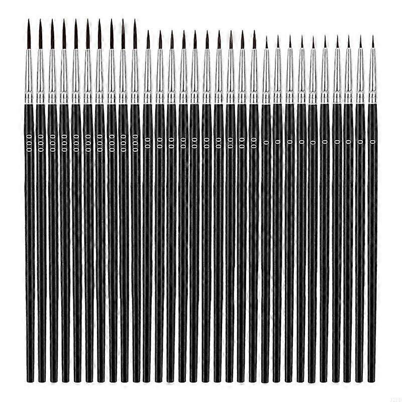 30x/Set Small Liner Tip Paint Brush Fine Paint Brushes with 3 Size #0 #00 #000