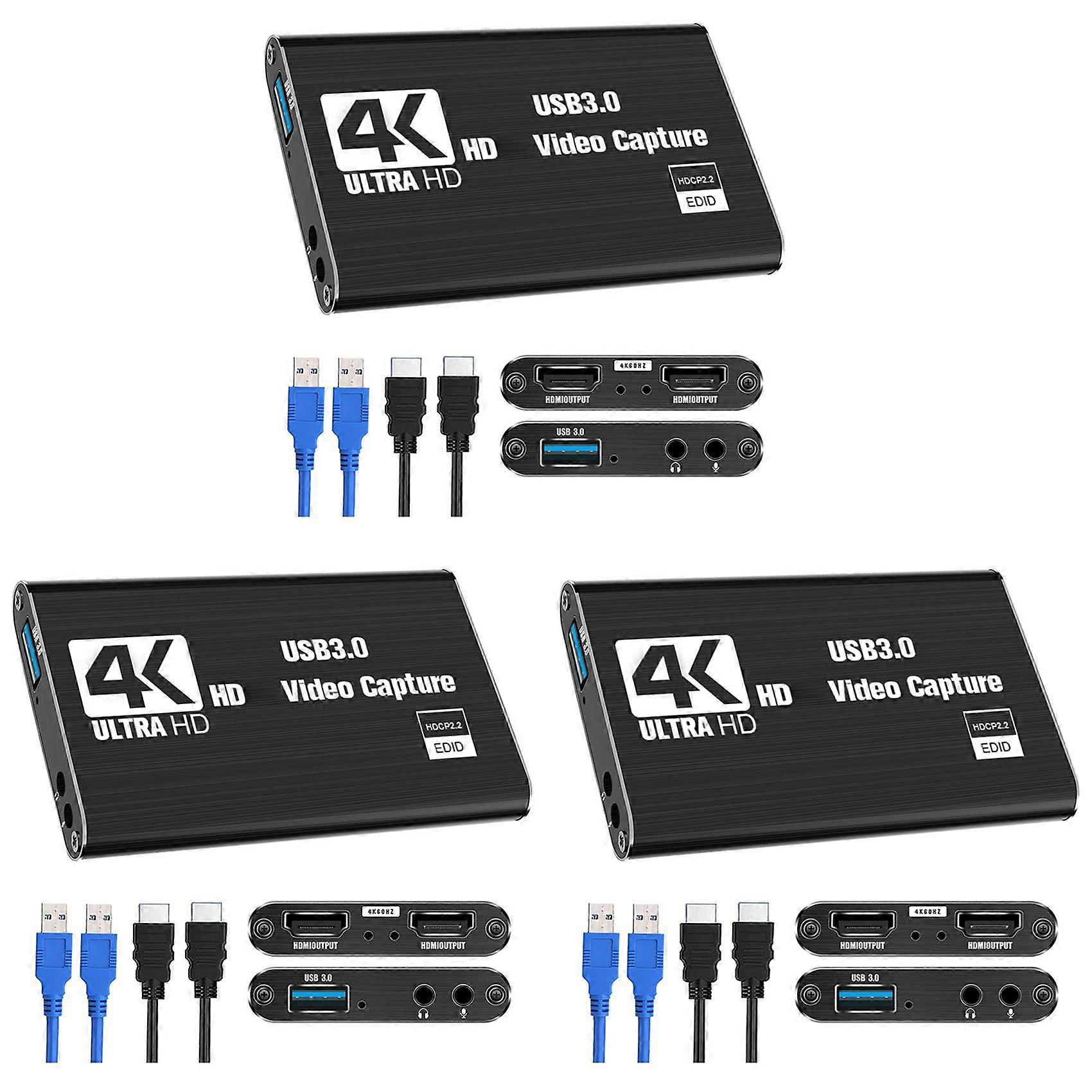 3X Video Capture Card, Switch Capture Card for Switch, 4K 1080P 60FPS for Streaming Video Recording for PS4/DSLR/Camera