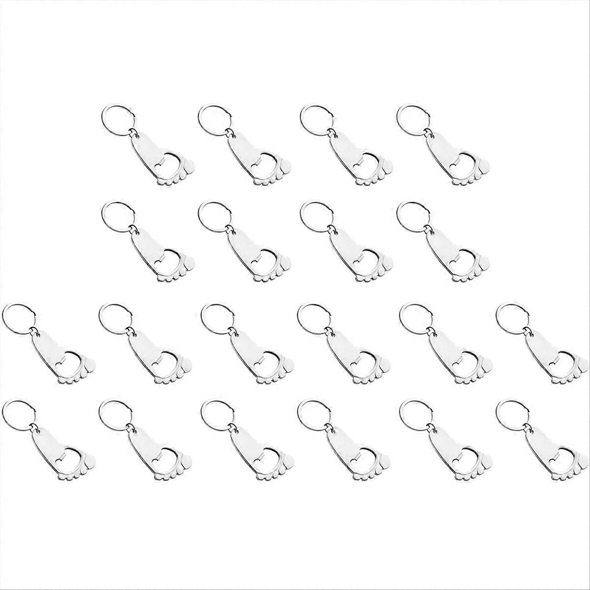 20pcs Keychain Beer Bottle Opener Keychain Chain Ring