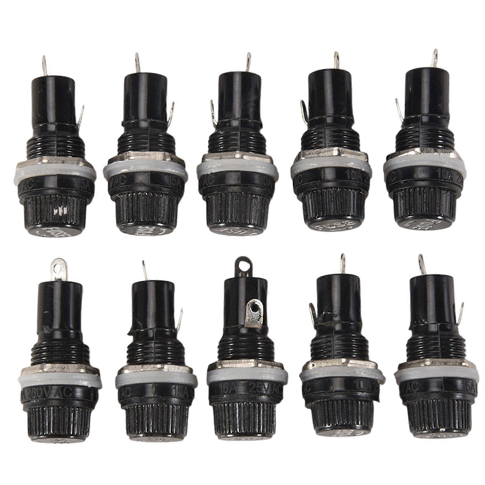 10 Pcs Electrical Panel Mounted 5 x 20mm Fuse Holder