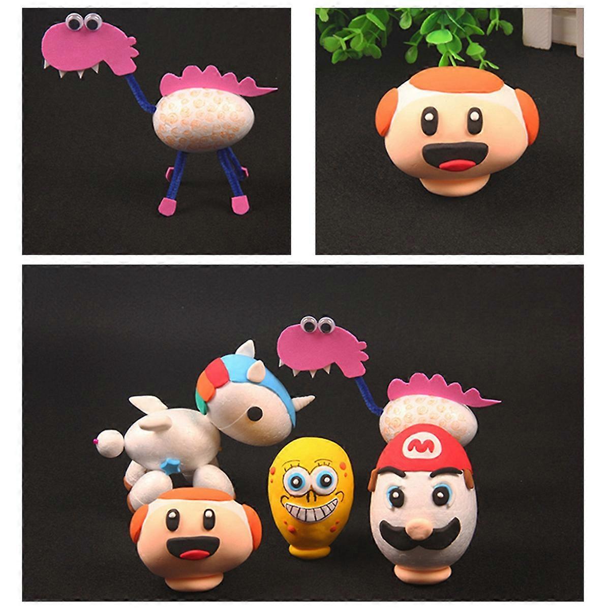 50pcs Solid White Eggs for Kids Easter DIY Crafts Festival Decor 4cm