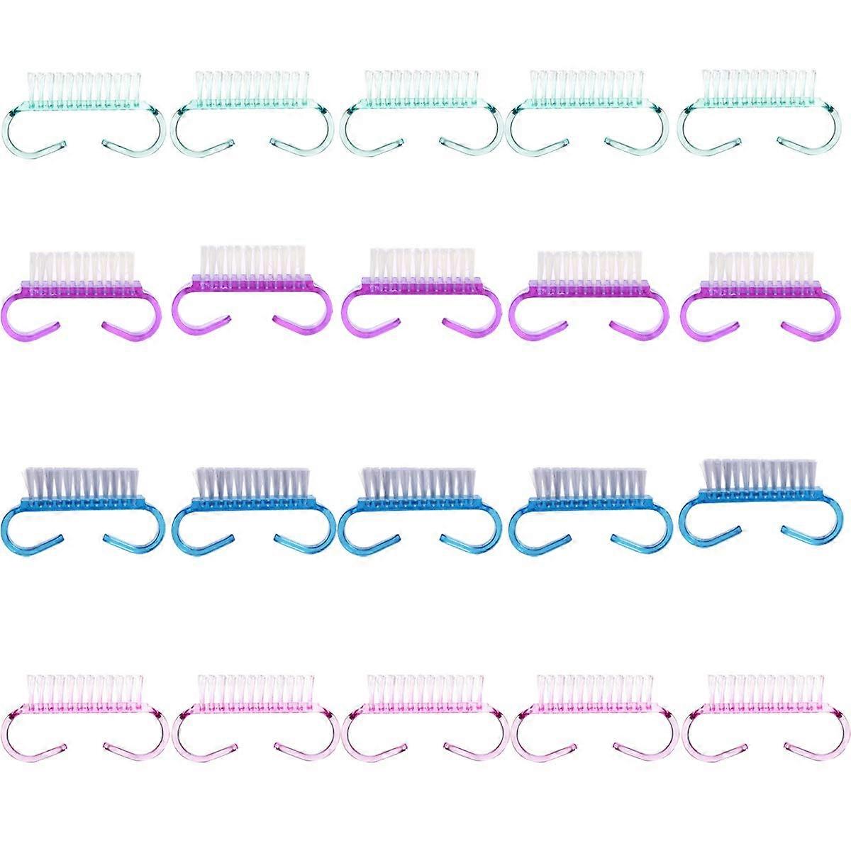 20 Pack Nail Brush Set with Ergonomic Handle Grip, Soft Bristles for Hand and Foot Cleaning