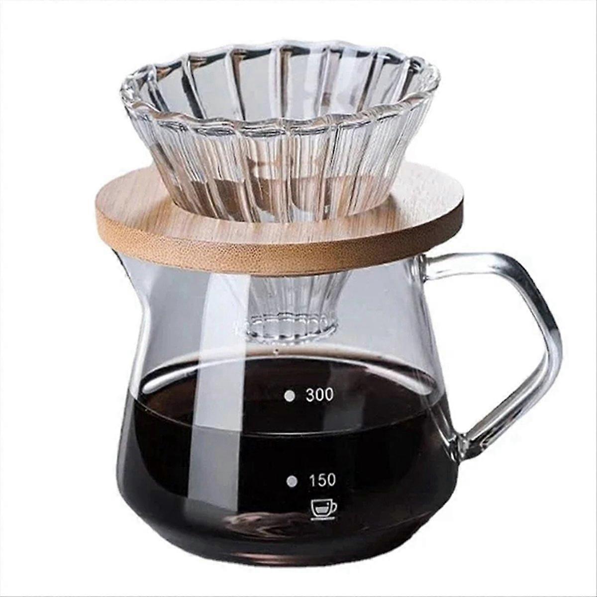 Pour Over Coffee Maker Set, Glass Carafe Coffee,300Ml