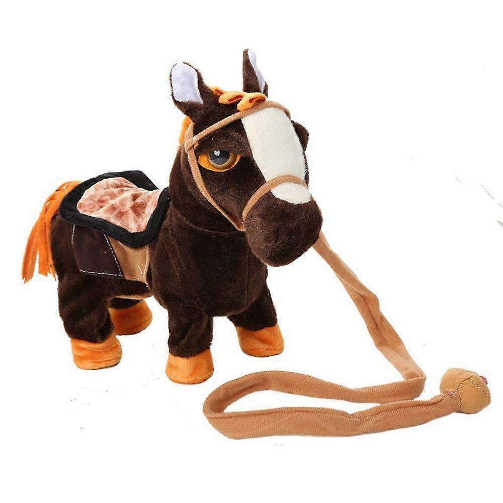Walking Pony Toy Musical Singing Dancing Plush Interactive Pony Walk Along Toy Horse with Leash Pony Robot
