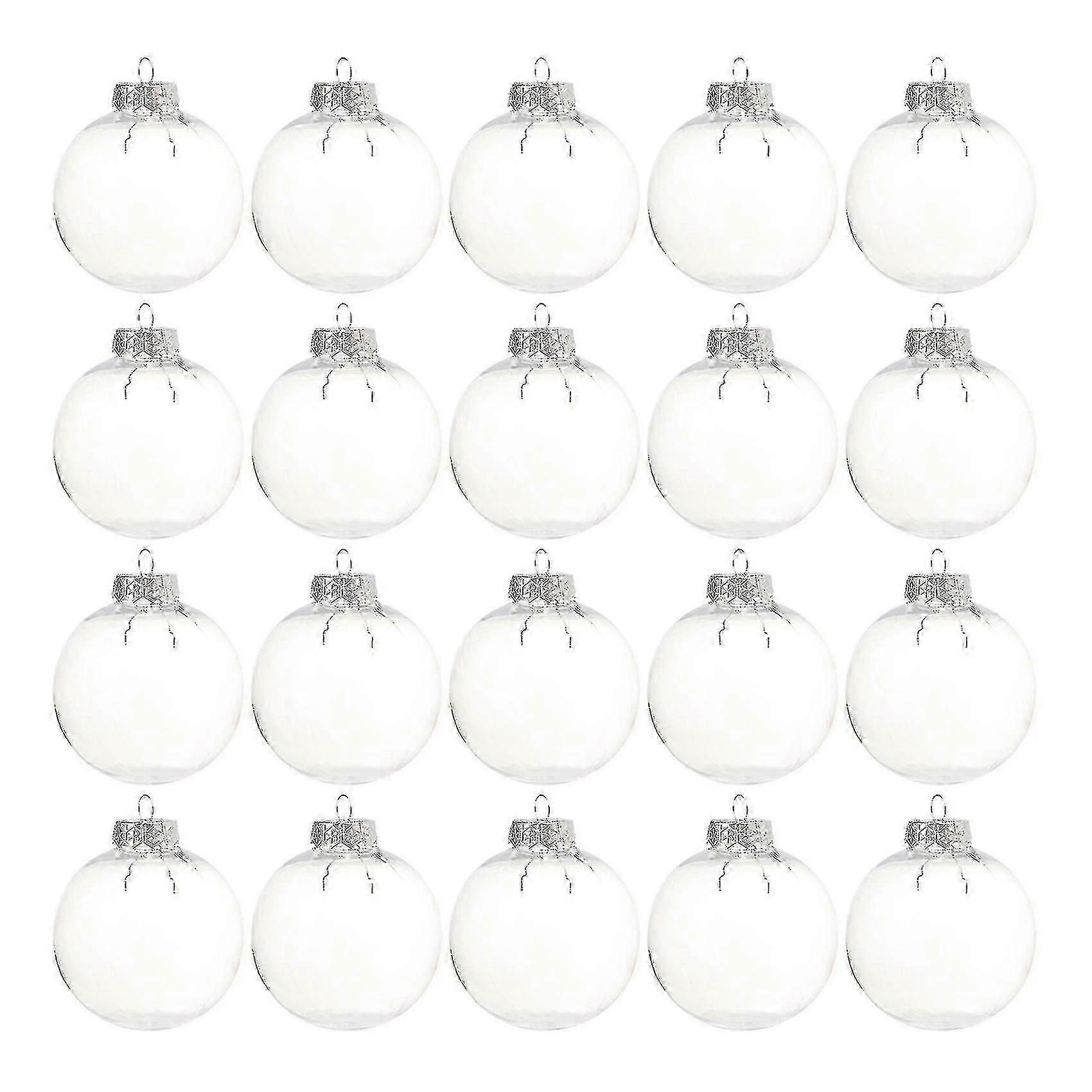 Befüllbare, durchsichtige Kunststoff-Weihnachtskugeln, 20 Stück