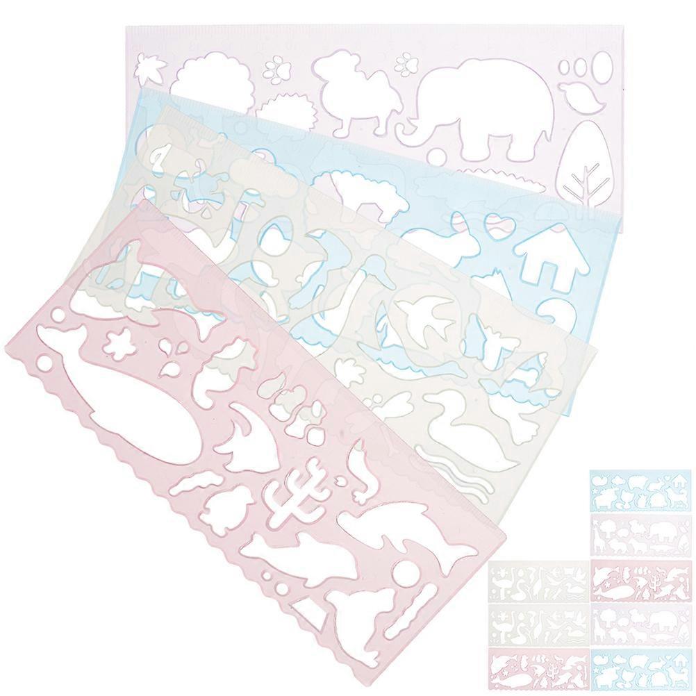Animal Drawing stencils for Kids Craft Projects and DIY Use Assorted Color Durable Reusable PP Material 24 Pieces