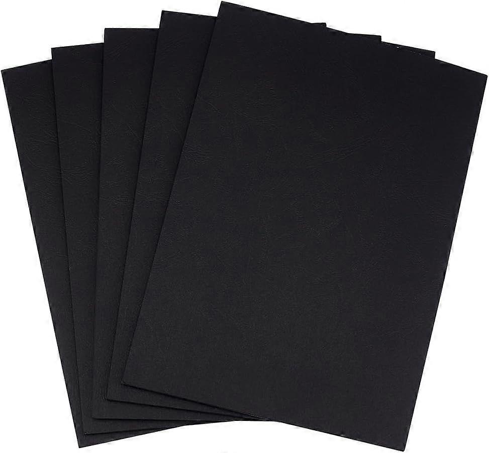 100 Pack 12 Mil Black Presentation Binding Covers 11.7x8.3 Inch A4 Leather Texture Paper Letter Size Un-Punched for Business Documents Reports Proposa