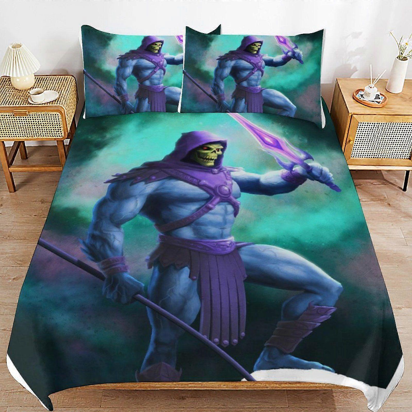 853QS Skeletor Home Friendly Soft Touch Long Lasting Thread Design Zipper Duvet Cover Sets Use Pattern AP853