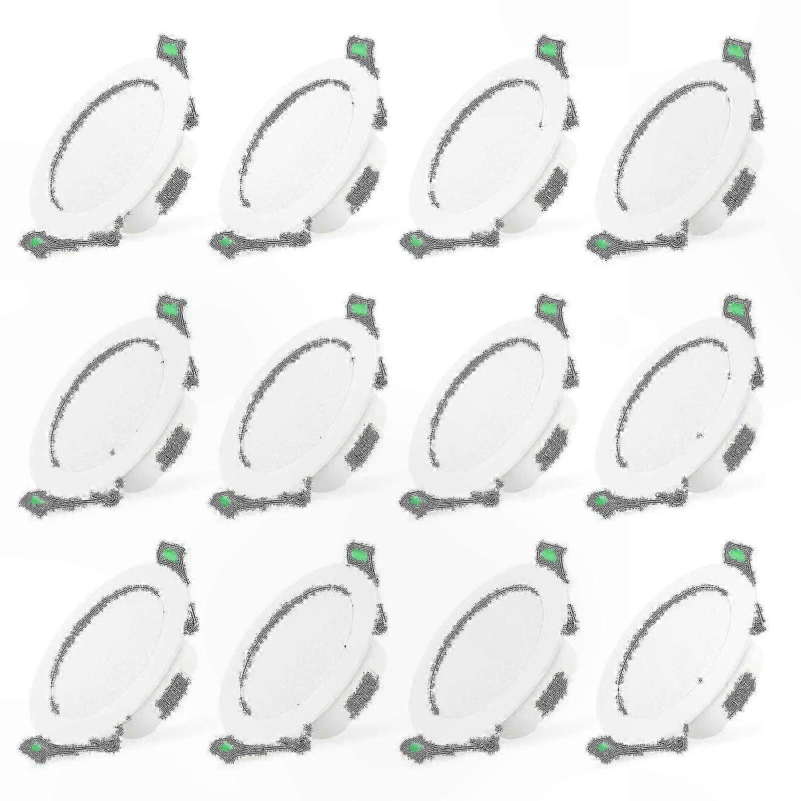 12-Pack 7W White LED Recessed Downlights Slim Ceiling Spotlights