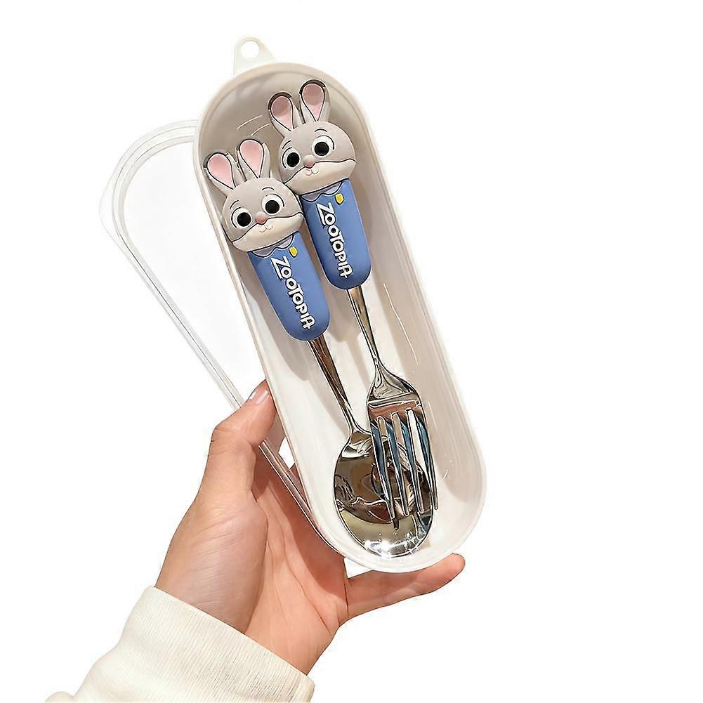 Zootopia Judy Hopps Nick Wilde 304 Stainless Steel Spoon Fork Cutlery Set