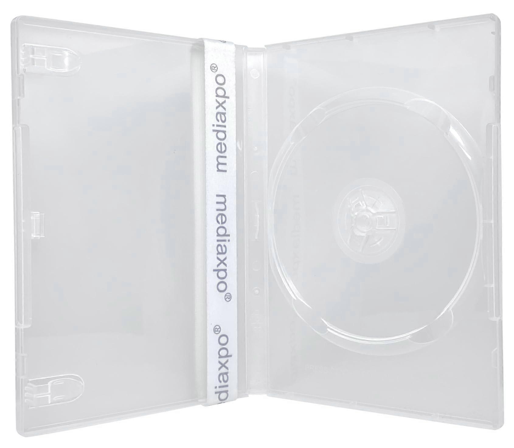 25 Standard 14mm Clear Single DVD Storage Cases with Sleeve and Insert Clips