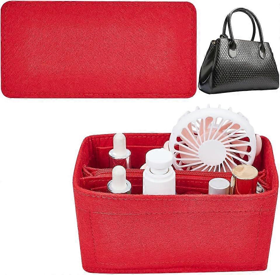 3pcs Felt Tote Bag Insert Organizer Felt Handbag Organizer Multiple Compartments Toiletry Bag Insert Interior Shaper Detachable Rectangle Bag In Bag w