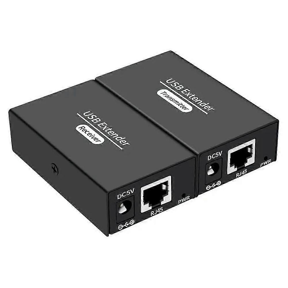 4-Port USB 2.0 Over Ethernet Extender Hub Adapter, 120m Range, for Keyboard and Mouse