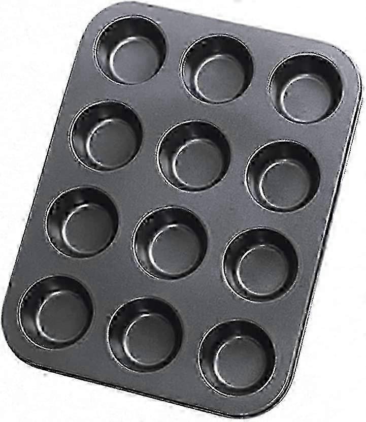 Kitchen Round Non-Stick Cake Mold 12 Grids Carbon Steel Bakeware