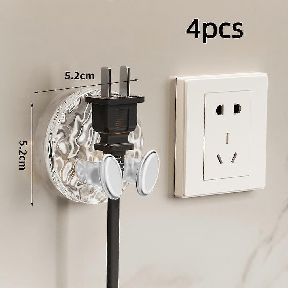 4pcs Self Adhesive Wall Storage Hook PET Socket Holder Quality Wall Hanging Hook