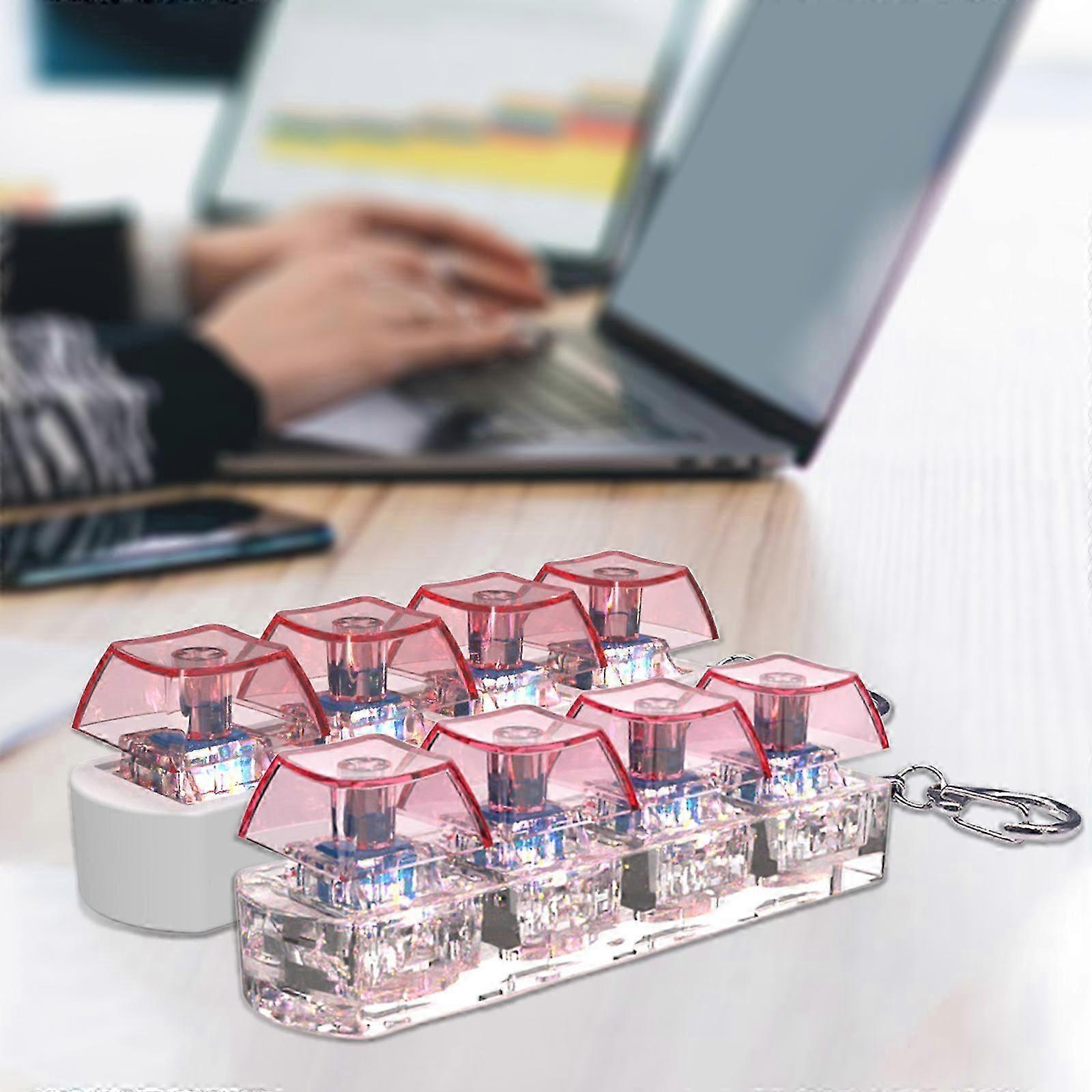 LED Light Up Keyboard Clicks Toy 4-Key Keycap Tester For Anxiety Relief And Sensory Stimulation In Durability Designing