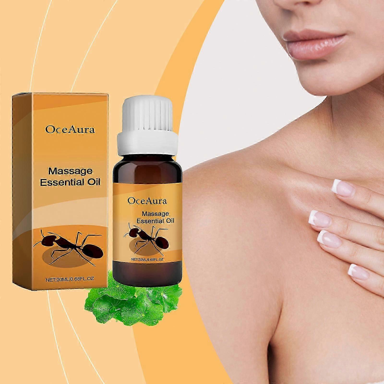 Huile essentielle de massage, raffermissante pour la peau, légère et non collante, nourrit et hydrate la peau en profondeur.