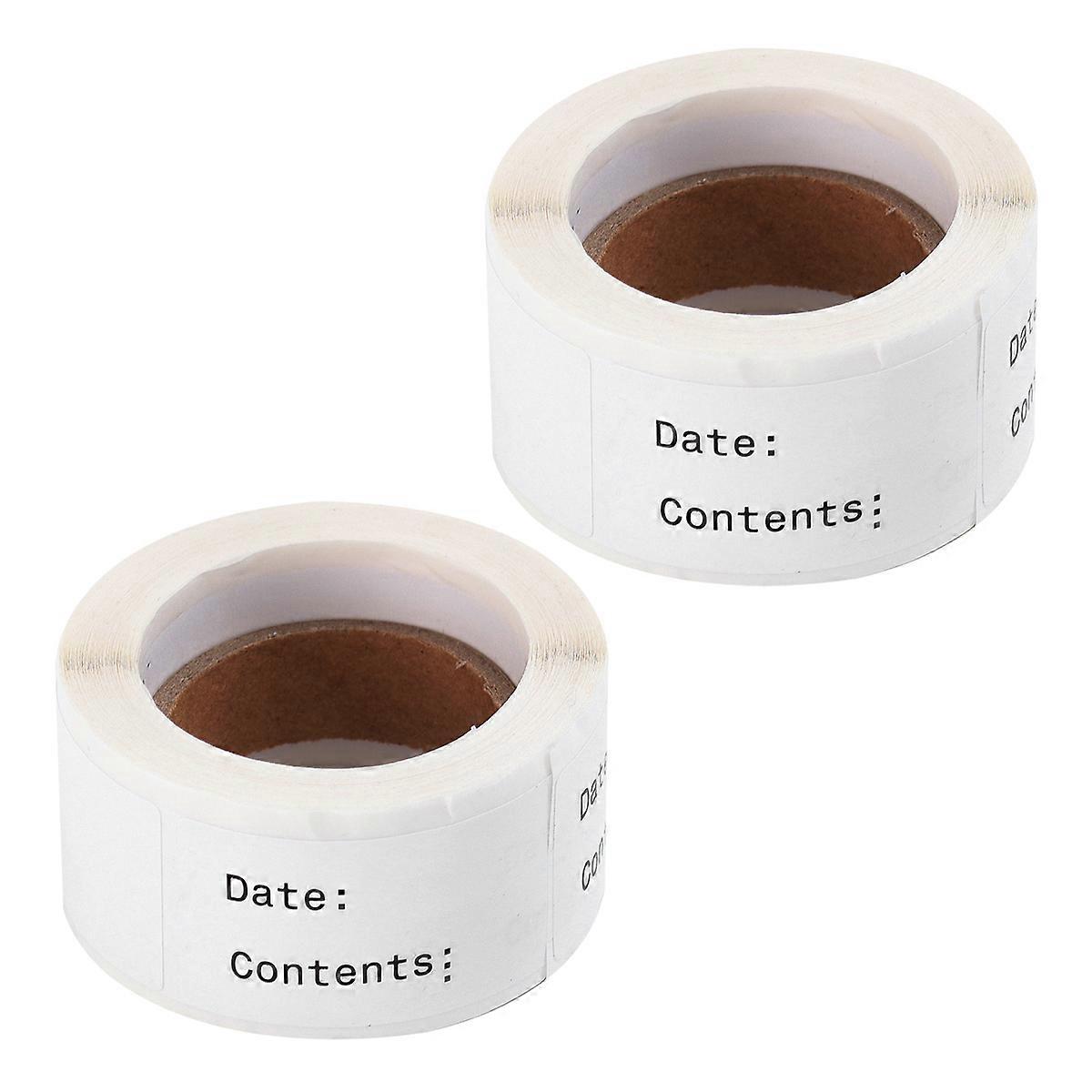 Practical English Date Stickers 2 Rolls Identification Note Paste For Kitchen Food Labels 6x2.5cm