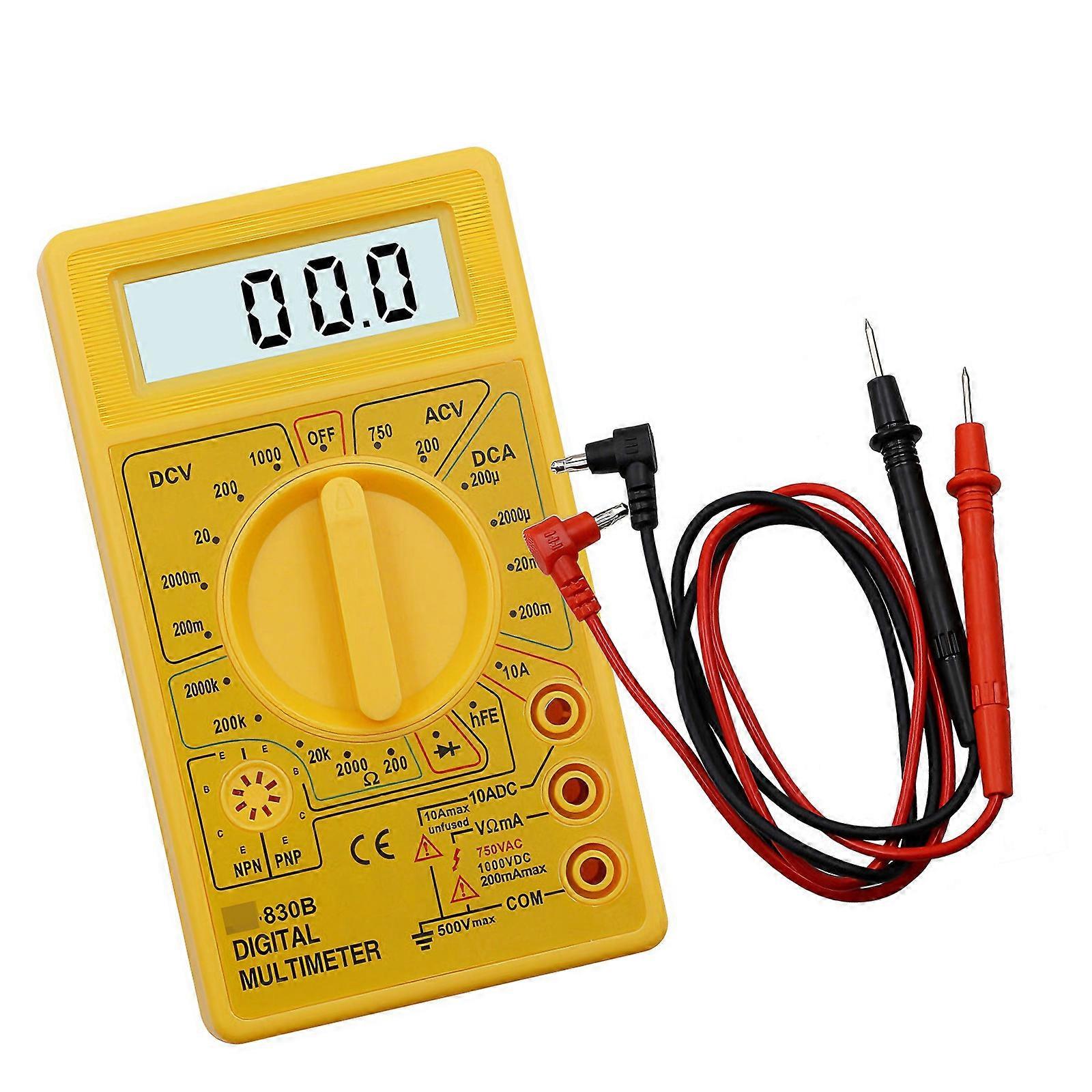 Digital Multimeter, Auto Ranging, Voltages, Current,Resistance Continuitys NCV Live with Data Hold Auto Shut Offs  Yellow