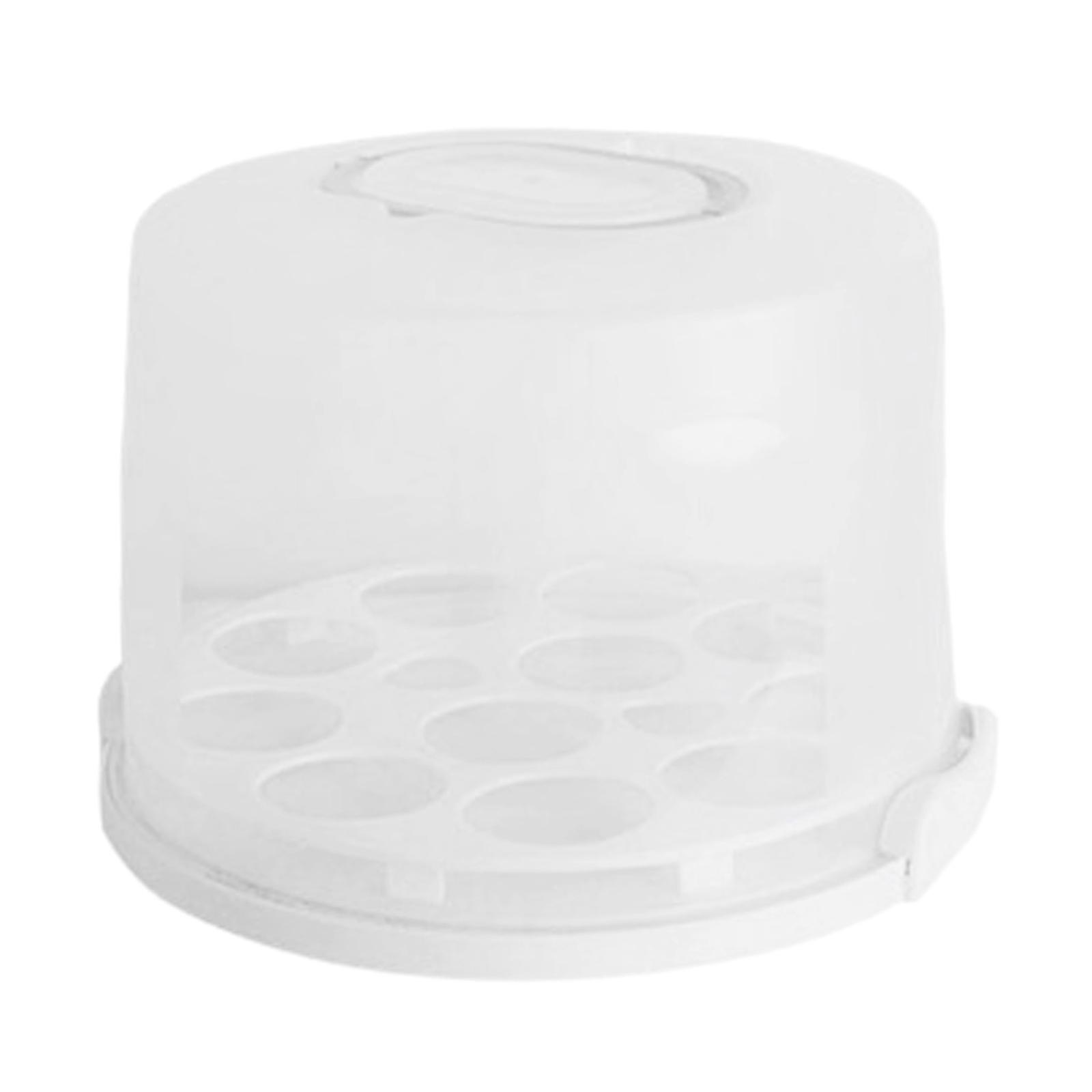 Handheld Cake Box Clear Cover Sturdy Construction for Layers Desserts Constructed from ABS  White