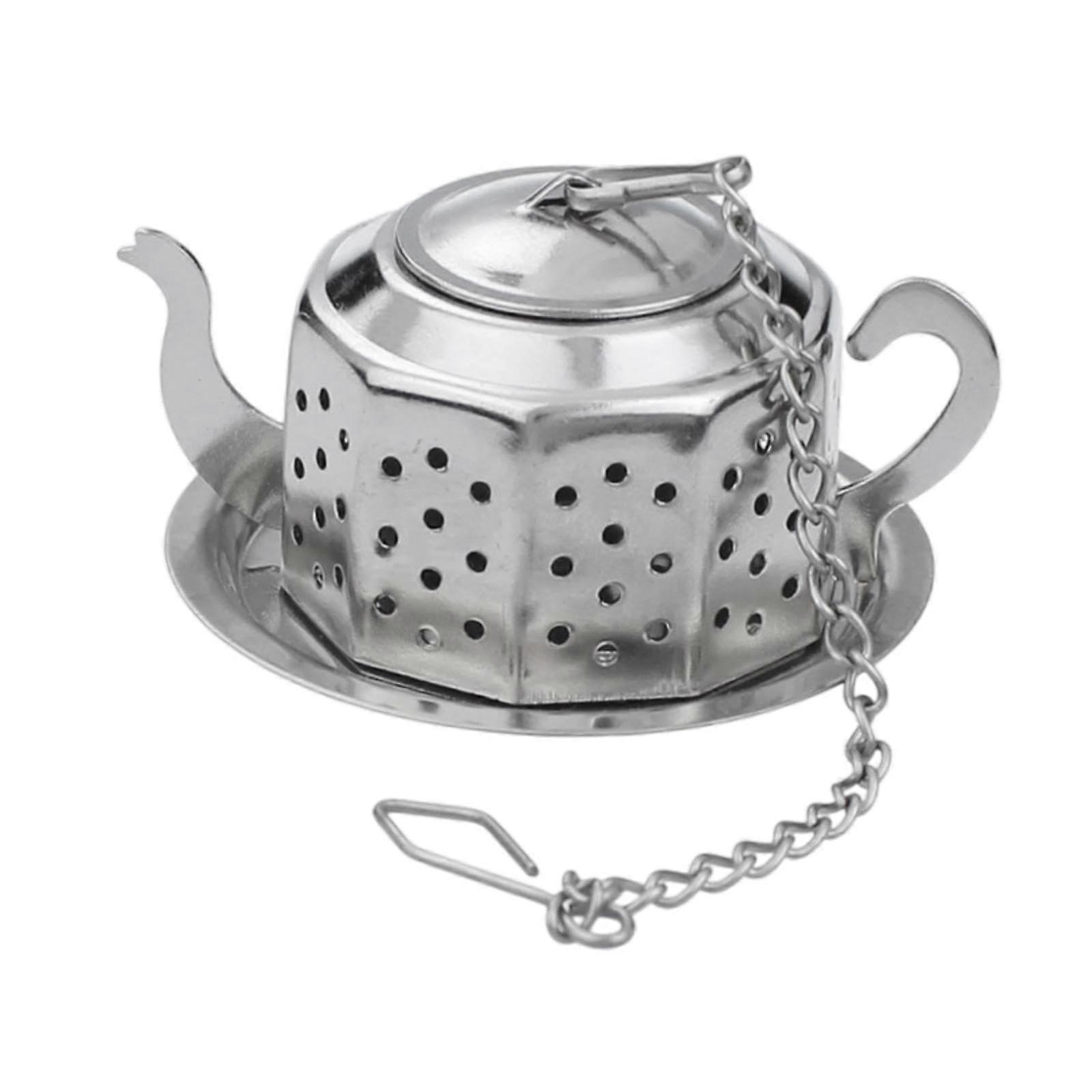 Stainless Steel Tea Infuser with Hook, Reusable Teapot Shape Tea Strainer for Loose Leaf Tea