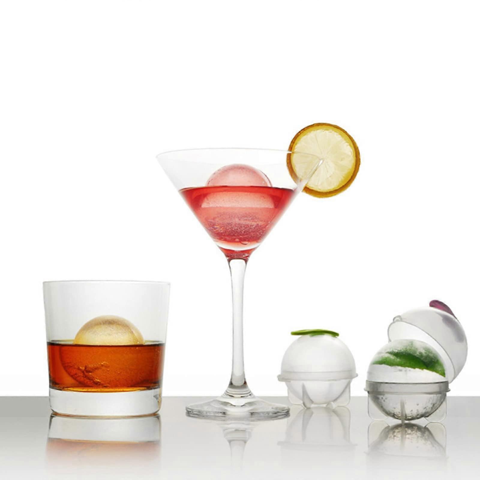 Ice Ball Maker Set, Silicone Ice Cube Tray for Whiskey, Reusable Round Sphere Mold 4pcs