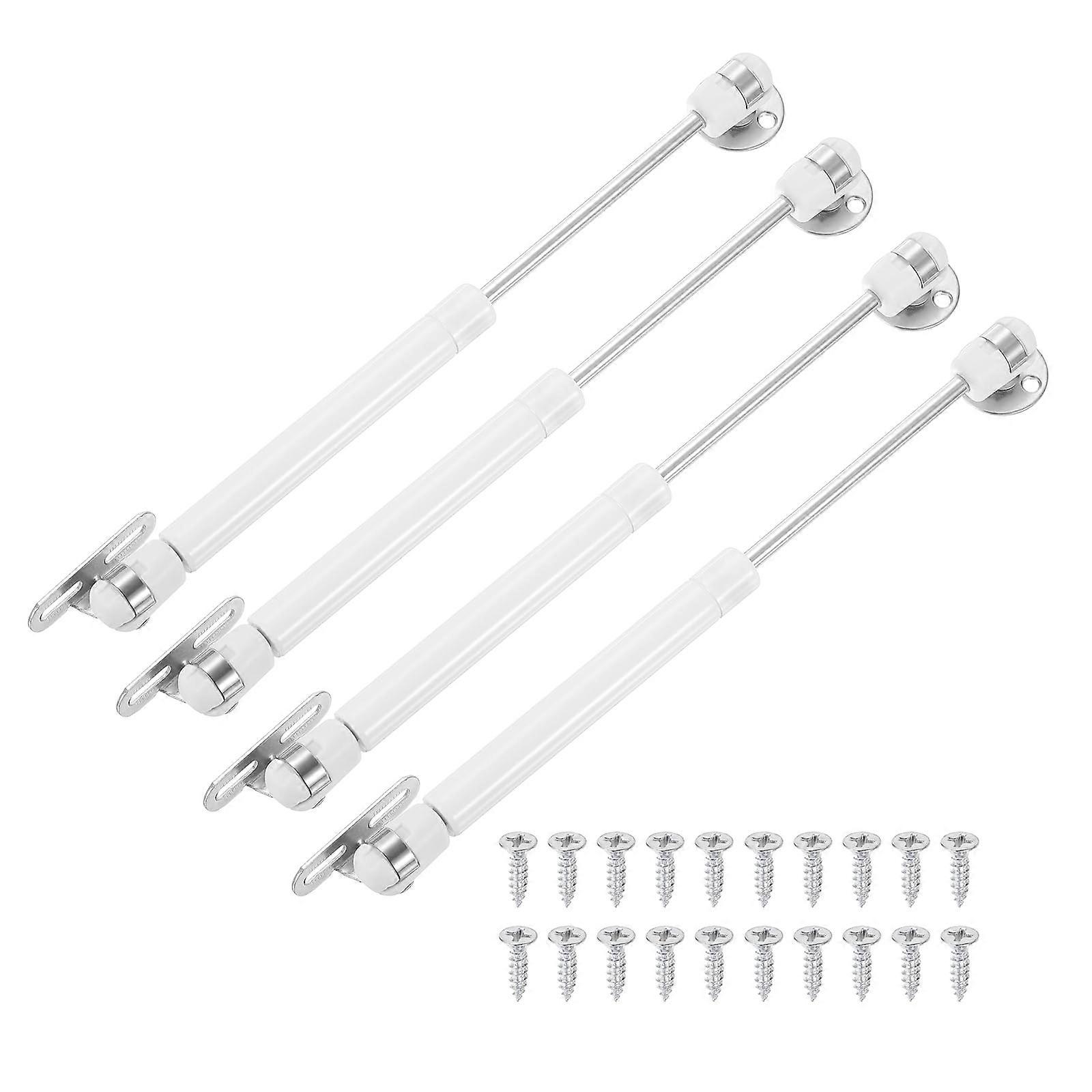 4Pcs 100N Gas Struts Soft Close Lid Support Hinges for Cabinet Wardrobe Storage Box White
