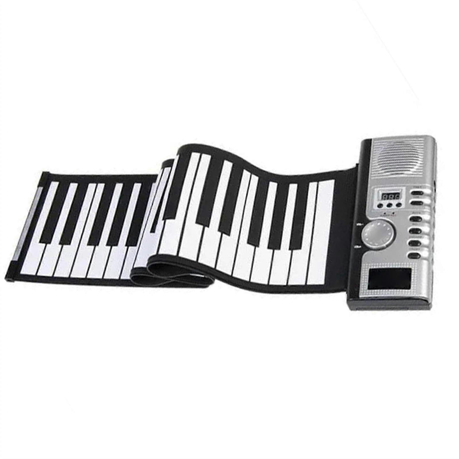 61 Key Portable Roll Up Piano Keyboard with Foldable Design, 128 Tones, LCD Display and Recording Function