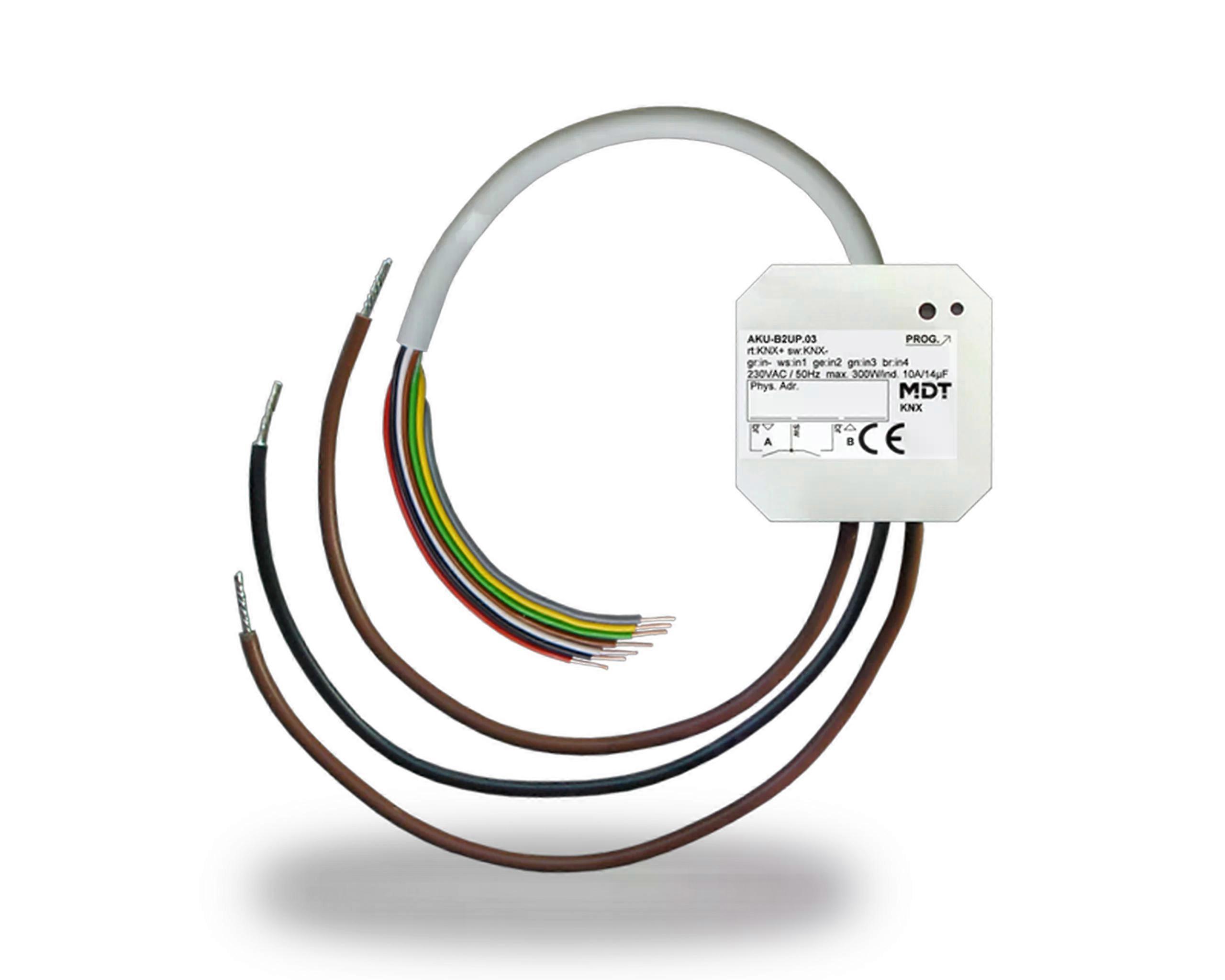 MDT KNX switching/blind actuator 2/1-way with 4-way push-button interface