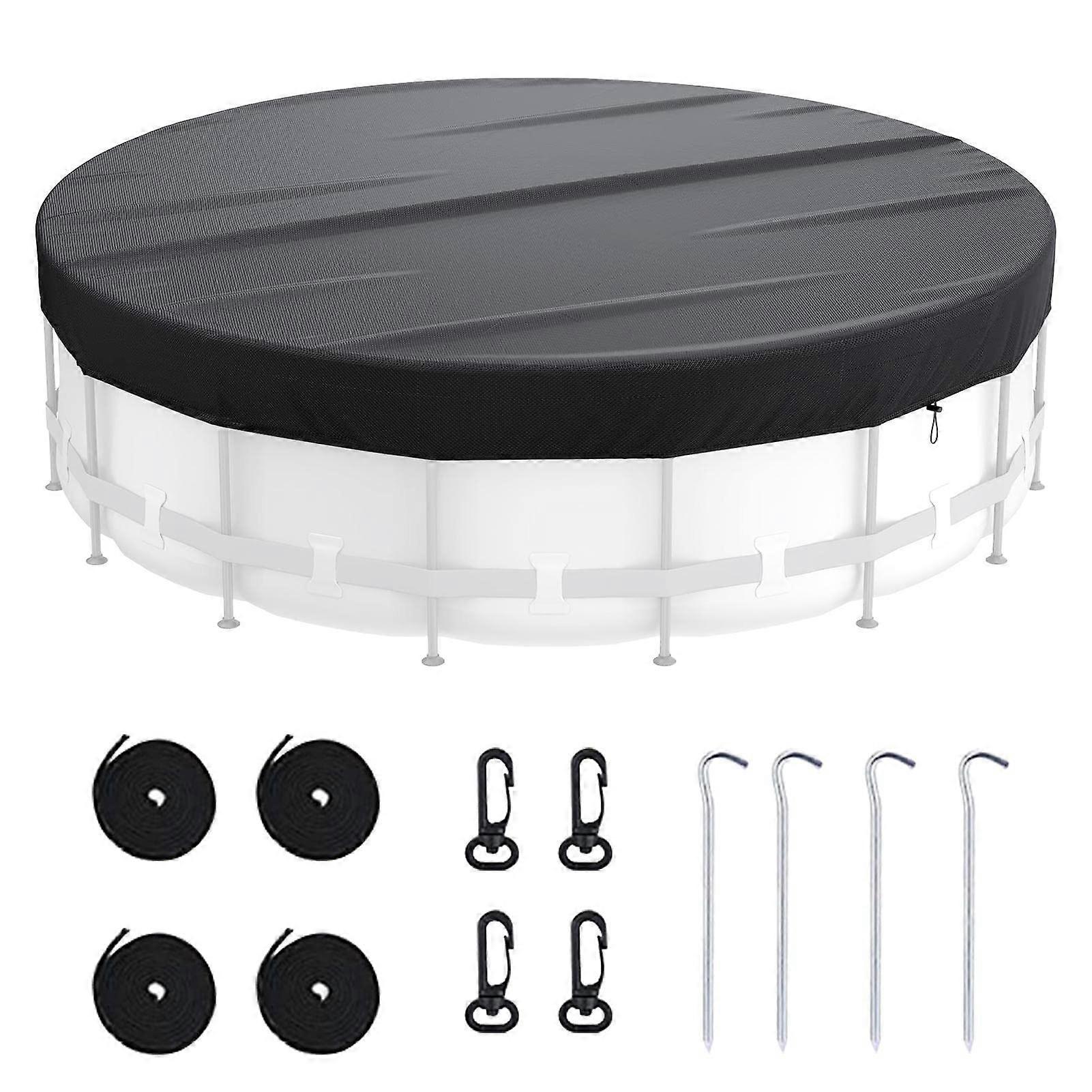 12 ft Solar Pool Cover Waterproof Dustproof with Drawstring for Inground or Hot Tub Heating