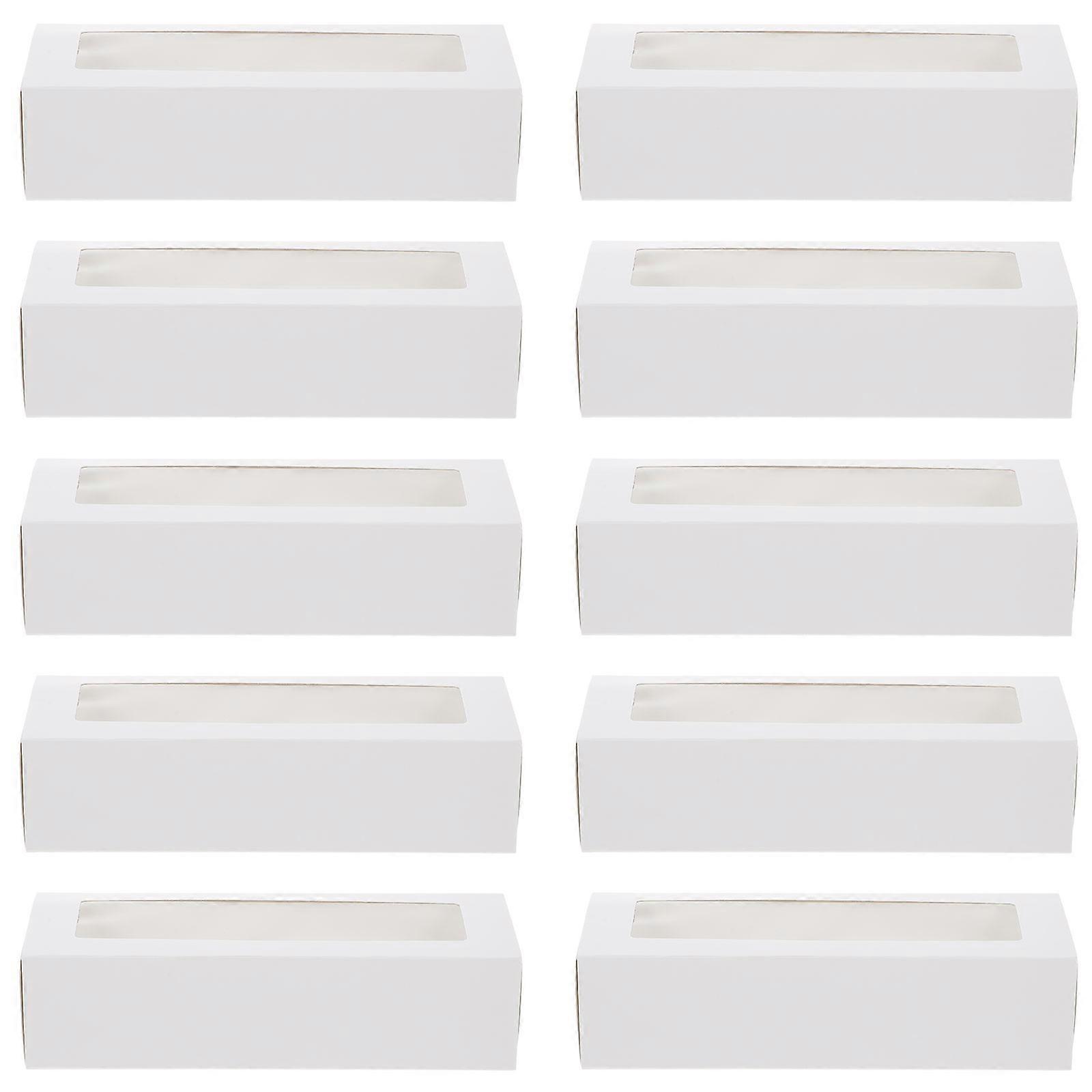 Transparent Window Delicate Packaging Box for Storage 10Pcs White Gift Boxes
