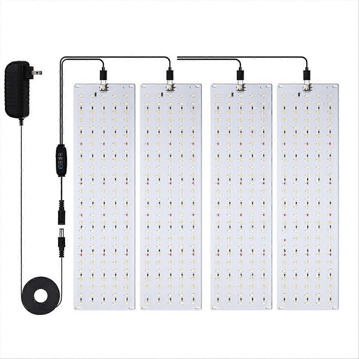 4PC Grow Panel Light Full Spectrum Dimmable Timer US Plug