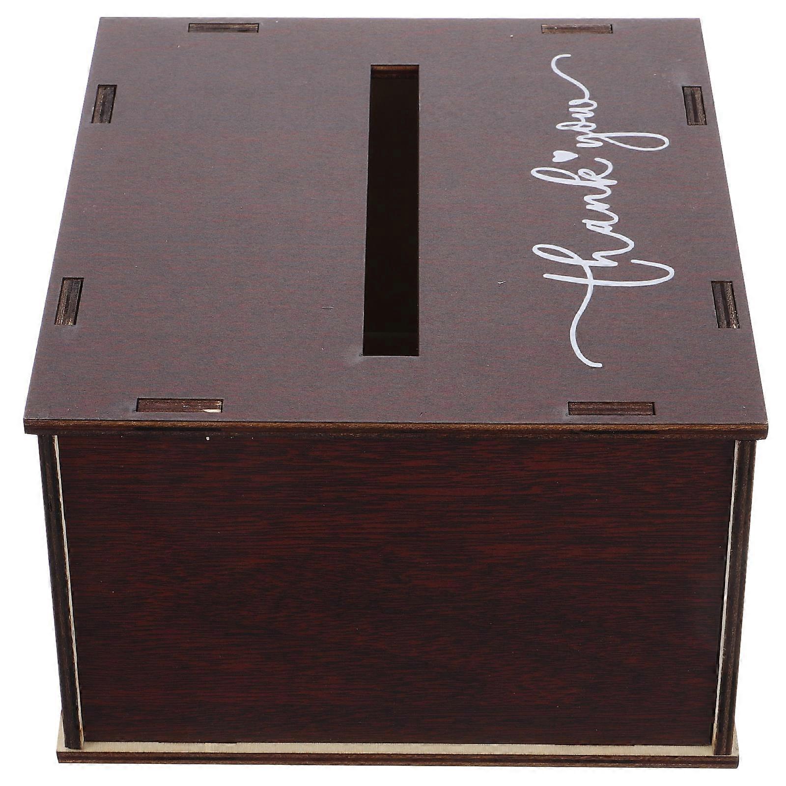 Wood Card Box for Wedding Reception Use with Keepsake Function and Envelope