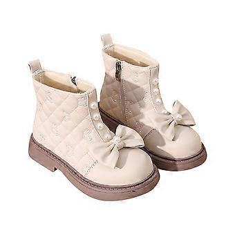 Bottes pour tout-petits, bottines en cuir tendance, chaudes et confortables pour filles, bottes de neige pour enfants, Z02 beige, 5,5-6 ans