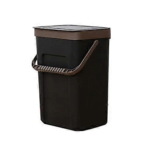 Black Wall Mounted Trash Can Kitchen Compost Bin SpaceSaving Easy Clean for Bathroom