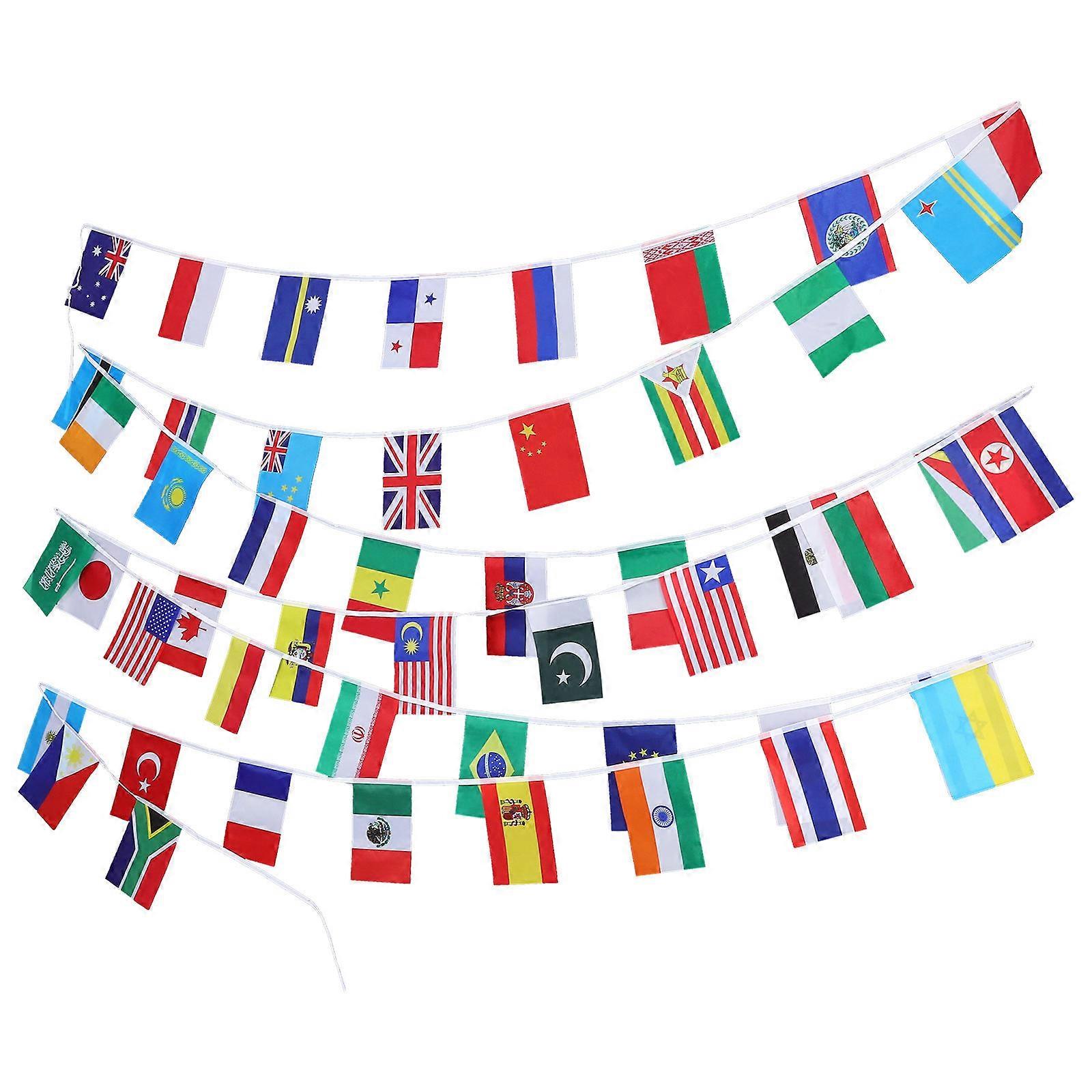 Country Flags Polyester String Flag for International Decoration